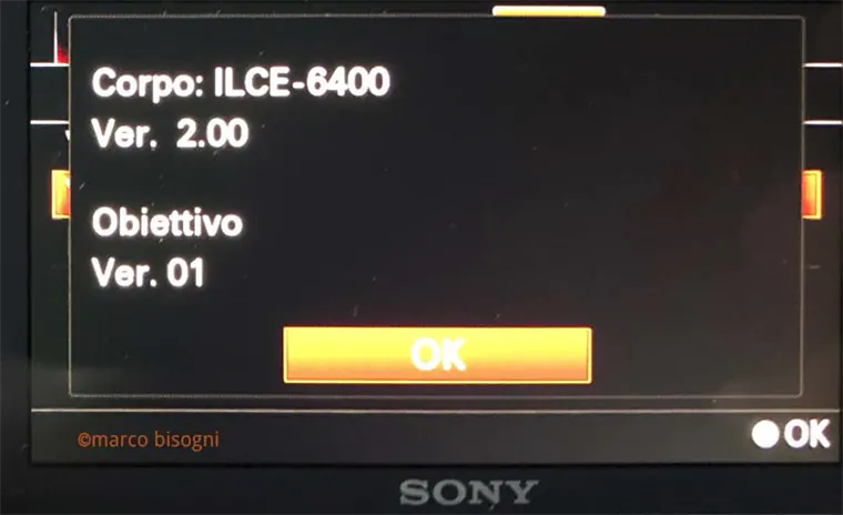Sony-a6400-verifica-aggiornamento-firmware