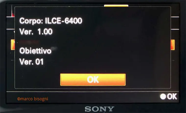 Sony-A6400-versione-firmware-installata