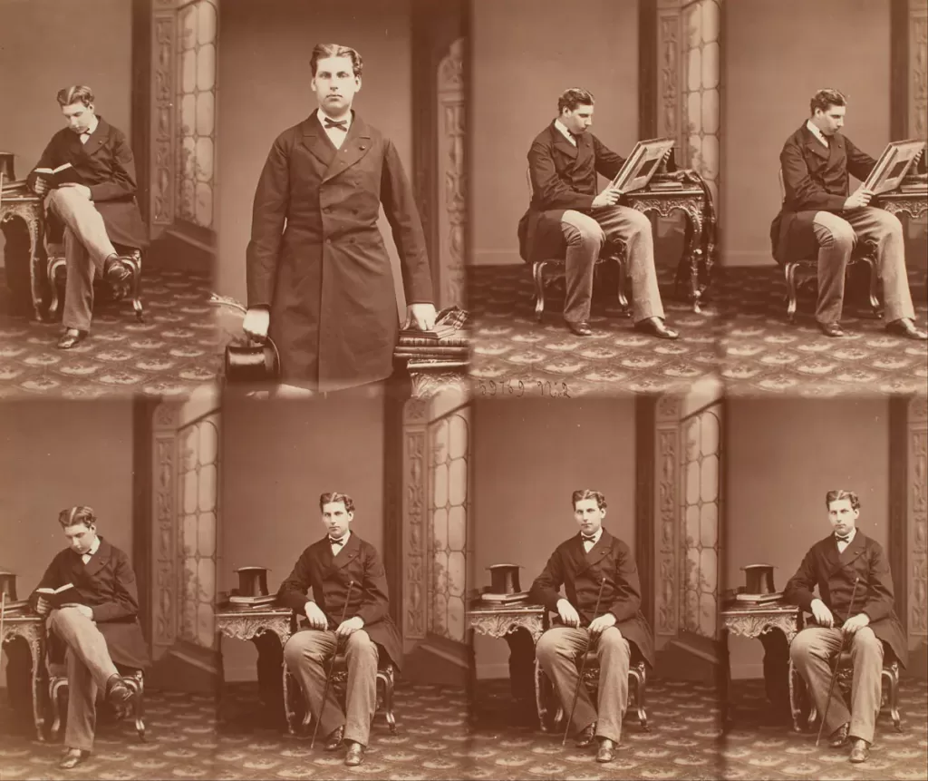 André-Adolphe-Eugène Disdéri, Duc de Coimbra, stampa di carte-de-visite non ritagliati (1860 ca.), fonte: commons.wikimedia.org