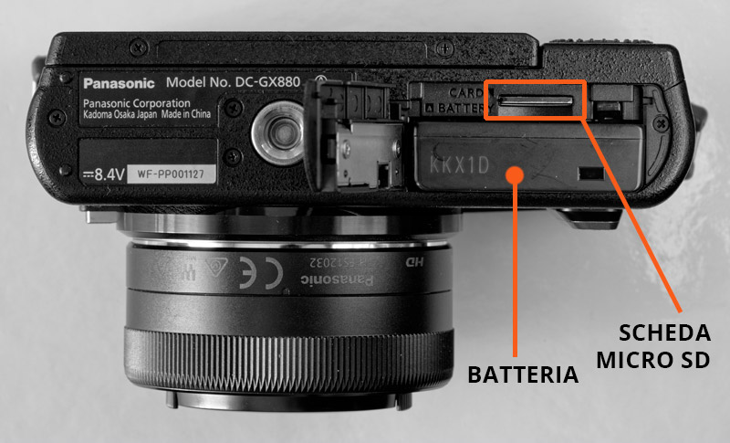 Panasonic Lumix GX880 (scheda di memoria e batteria)