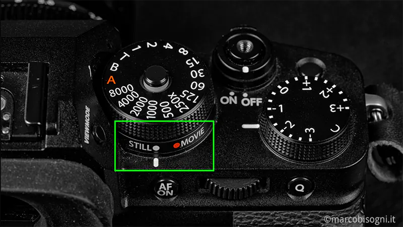 Fujifilm X-T4 - Selettore foto-video