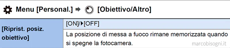 Estratto dal manuale della Panasonic Lumix S5