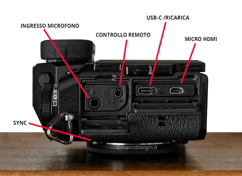 Fujifilm X-T5 connettori