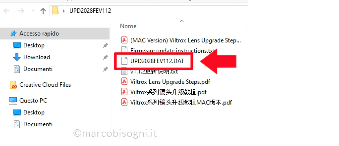 Download del firmware