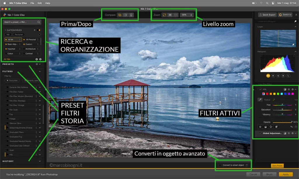 Nik Collection 7: interfaccia del plugin Nik Color Efex