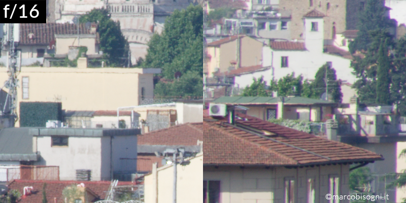 SMC Pentax-M 135mm f/3.5 a f/16 - Centro-bordo (ritaglio 100%)