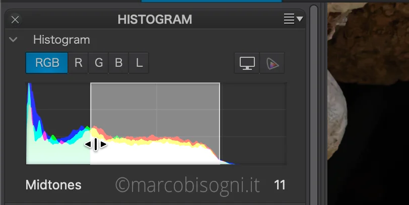 Correzioni tonali tramite l'istogramma