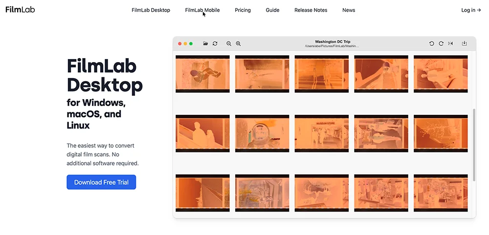 FilmLab desktop per Windows, MacOS, Linux